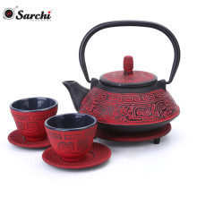 Cast Iron Teapot/tea pot cup set with 304 SS Infuser